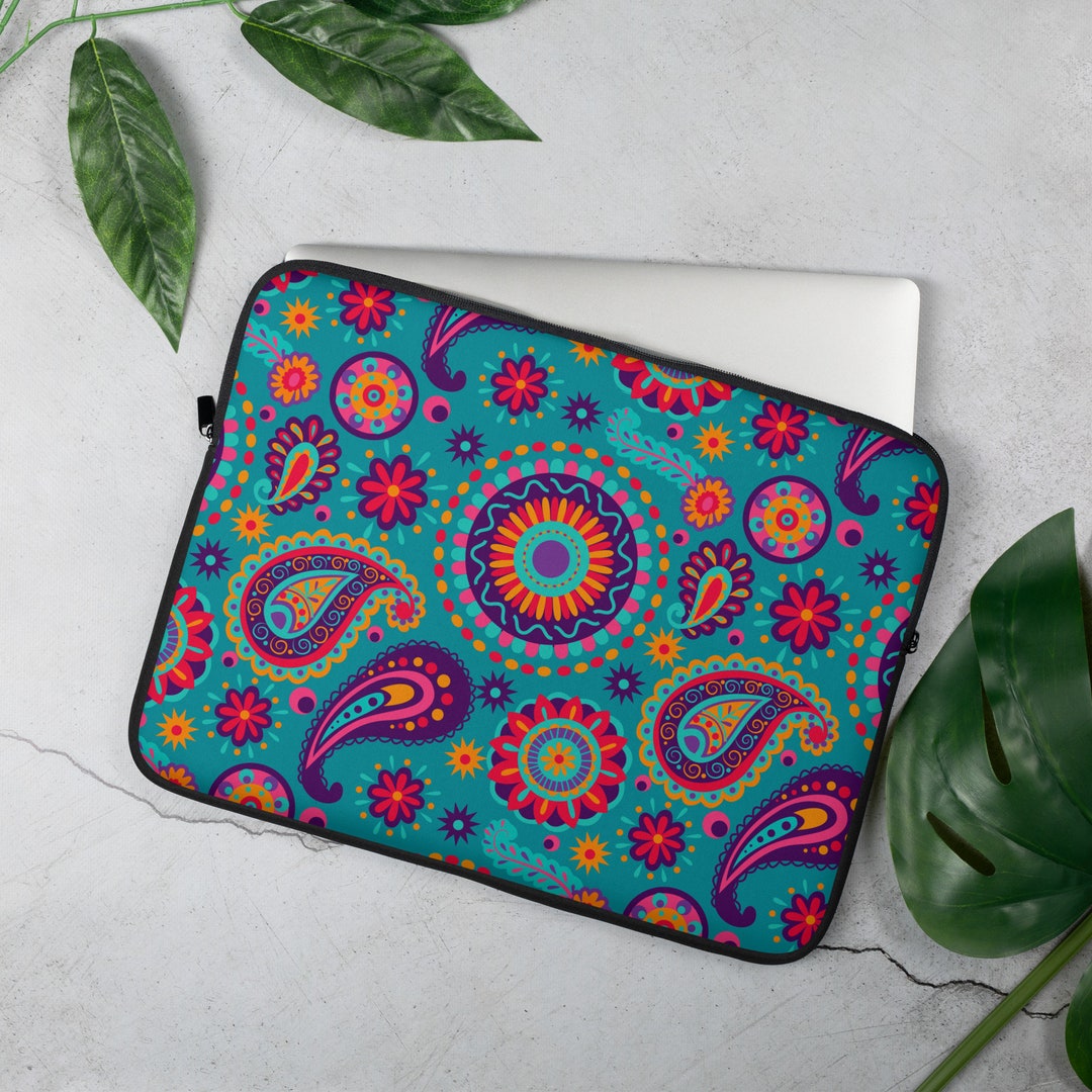 Indian Paisley Laptop Case Folk Art Laptop Sleeve Boho - Etsy