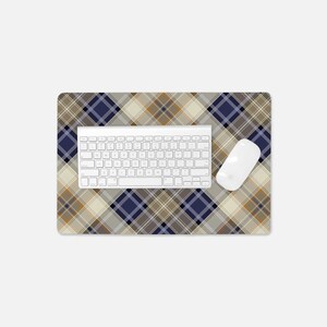 Scottish Plaid Desk Pad, Tartan Pattern Desk Mat, Fall Checked Desk ...
