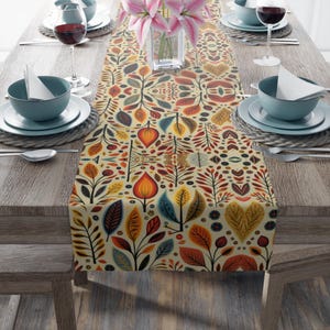 Bavarian Fall Folk Art Table Runner, Fall Home Decor, Folk Art Home Decor, Thanksgiving Gift, Housewarming Gift