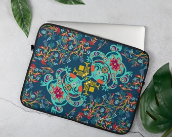 Unique Custom Round Blue Folk Flower Ornament Print Laptop Sleeve Case Soft Computer Laptop Sleeve Briefcase Protective for MacBook Air 11 Unique Custom Round Blue Folk Flower Ornament Print Laptop Sleeve Case Soft Computer Laptop Sleeve Briefcase Protective for MacBook Air 11