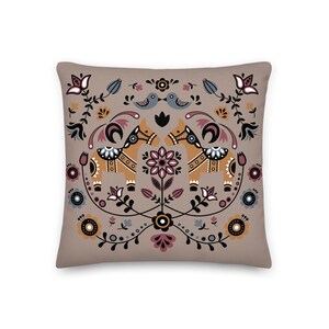 Swedish Dala Horse Throw Pillow, Scandinavian Hygge Pillow, Nordic Decor, Decorative Pillow, Housewarming Gift- Fall Decor, Indoor, Outdoor