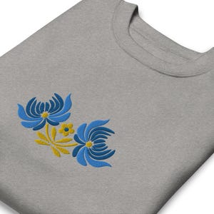 Ukrainian Folk Art Embroidered Sweatshirt, Ukrainian Folk Art, Flower Sweater, Ukraine Gift, Boho Pullover - Unisex