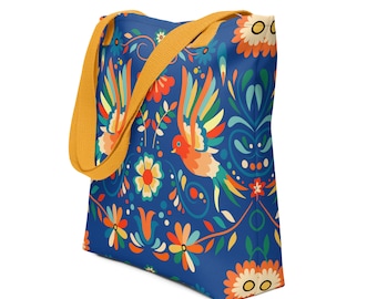 Mexikanische Otomi-Druck-Einkaufstasche, Otomi-Vögel-Tasche, Volkskunst-Einkaufstasche -Unisex