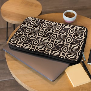 African Terra Print Laptop Case, Boho Tribal Laptop Sleeve, Ethnic Pattern Macbook Air 13 Case, Home Office Laptop Bag- 13, 15 inches