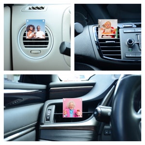 Car Photo Frame, Premium Car Vent Picture Frame, Clips Onto Air Vents, Car Accessory Decoration, Gift For All Car Owners, Custom Car Magnet