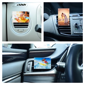 Marco de fotos de coche, marco de fotos de rejilla de ventilación de coche Premium, clips en rejillas de ventilación, decoración de accesorios de coche, regalo para todos los propietarios de coches, imán de coche personalizado