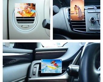 Car Photo Frame, Premium Car Vent Picture Frame, Clips Onto Air Vents, Car Accessory Decoration, Gift For All Car Owners, Custom Car Magnet