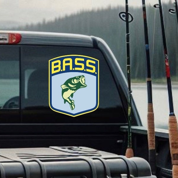 B.A.S.S. Bassmasters BASS Color Vinyl Decal Sticker | Mug or Cup sticker, Window sticker, Laptop, Bumper, bottle, personalized FISH Fishing