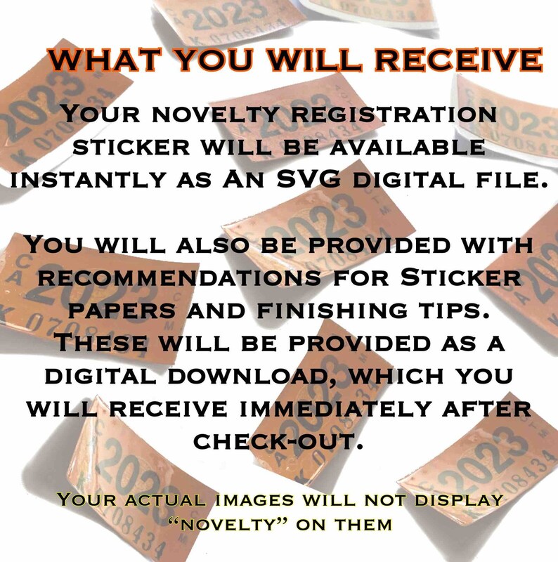 Ca 2024 Dmv Novelty Registration SVG Image for Sticker Digital Download Cricut California Car
