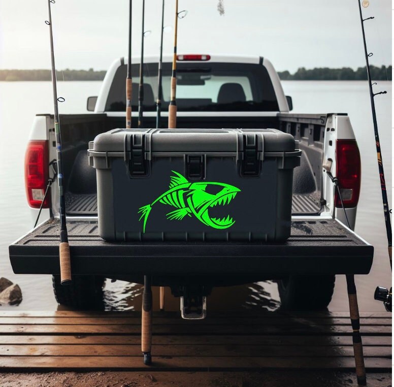 FISH MORE WORK LESS funny fishing sticker decal for Car, UTE , 4X4, BO