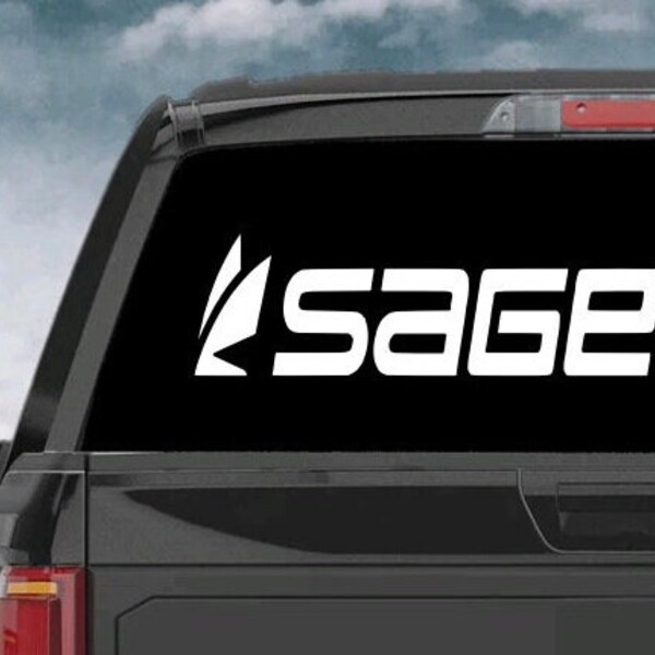 Sage Sticker Fly Fishing Decal Rods Reel Trout White Black any size Simms Orvis Sage Emblem logo badge angler vinyl decal sticker