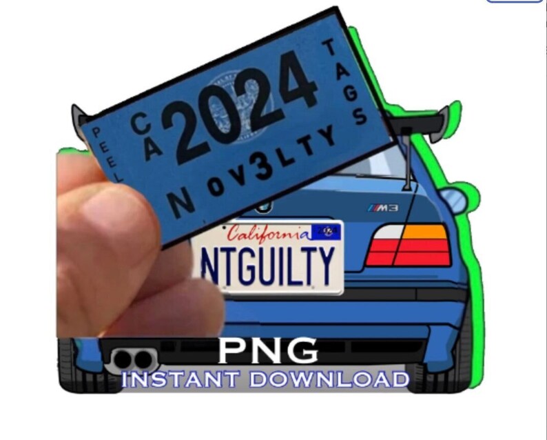 CA 2024 Dmv Novelty Registration Sticker PNG Image Digital Etsy