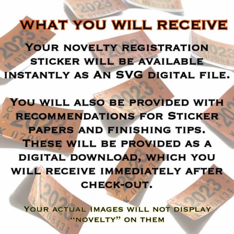 CA 2025 Dmv Novelty Registration Sticker SVG Image Digital Etsy