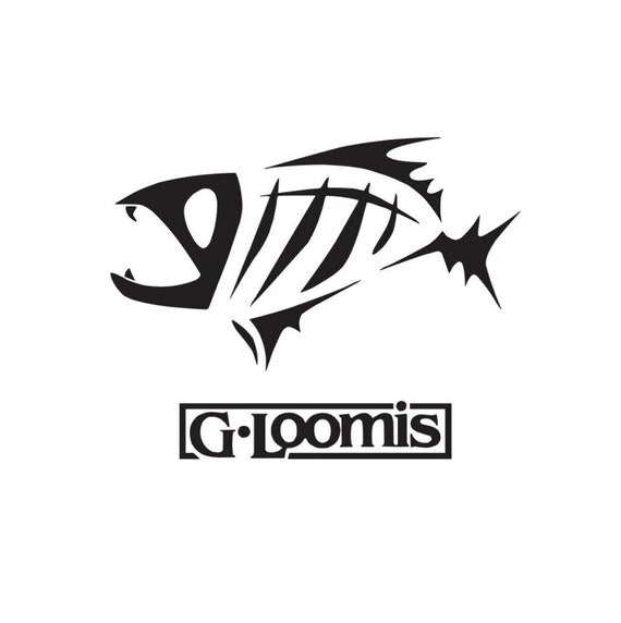 G-loomis Vinyl Sticker Fly Fishing Fish Logo Decal Rods Reel Trout White  Black Simms Orvis Sage Custom Angry Bone Piranha Fish 