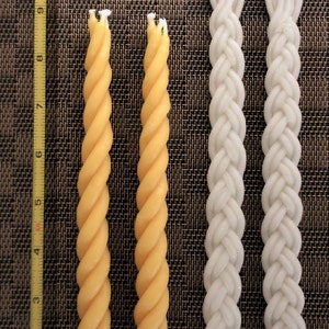 Braided drip-less HAVDALAH CANDLE, All natural material, pure beeswax & 100% cotton, made in the U S A,