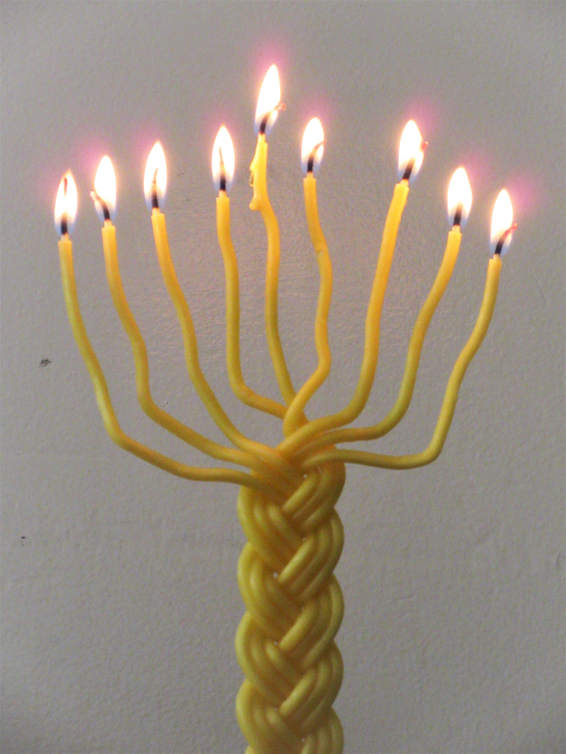 Braided Beeswax MENORAH HAVDALAH CANDLE All Natural Material Etsy UK