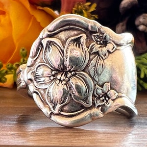 Ships out September 3 • Silver Spoon Ring • The &quot;Orange Blossom&quot; Silver-plated Spoon Ring • 1904 • Handmade from Authentic Silverware