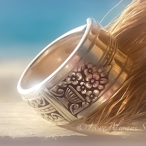 Spoon Ring • The &quot;Celebrity - Wild Rose&quot; Spoon Ring • 1939 • Handmade from Authentic, Vintage Silverware