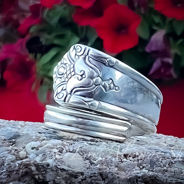 Spoon Ring • The "Her Majesty" Wrap Spoon Ring • 1931 • Handmade from Authentic, Vintage Silverware