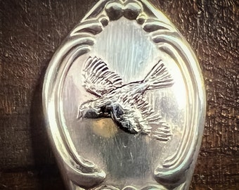 Lark Bunting Mini Spoon Ring • Colorado • 1979 Franklin Mint Sterling Collection