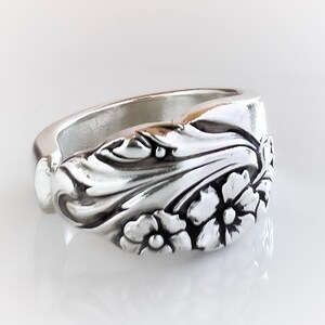 Lepelring • De lepelring 'Evening Star' • 1950 • Handgemaakt van authentiek, vintage zilverwerk