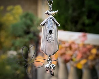 The 1938 "Rosalie" Silverware Birdhouse • Made from the Vintage, Hollow Knife