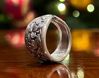 Authentic Spoon Ring • The &quot;Narcissus&quot; design from 1935 • Handmade from Authentic, Vintage Silverware