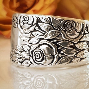 Ships out September 3  • Spoon Ring - The &quot;Rose and Leaf&quot; Spoon Ring • 1937 • Handmade from Authentic, Vintage Silverware