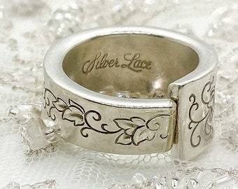 Authentic Spoon Ring • The "Silver Lace" Silver-plated Spoon Ring • 1969 • Handmade from Authentic, Vintage Silverware