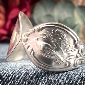 Envío el 5 de julio • Anillo de cuchara mini Cardinal • Illinois • Colección Sterling Franklin Mint de 1979