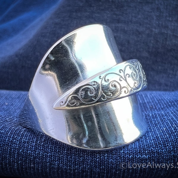 Sterling Spoon Ring • The "Spanish Lace" Saddle Spoon Ring • 1964 • Made from an entire Demitasse Spoon