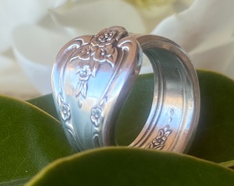 Spoon Ring • The &quot;Magnolia&quot; Spoon Ring • 1951 • Handmade from Authentic, Vintage Silverware