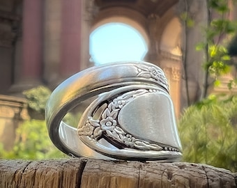 Spoon Ring • The "Lovelace" Wrap Spoon Ring • 1936 • Handmade from Authentic, Vintage Silverware