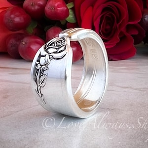 Spoon Ring • The "Rose" Spoon Ring • 1955 • Handmade from Authentic, Vintage Silverware