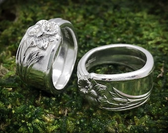 Spoon Ring • The "Daffodil" Spoon Ring • 1950 • Handmade from Authentic, Vintage Silverware