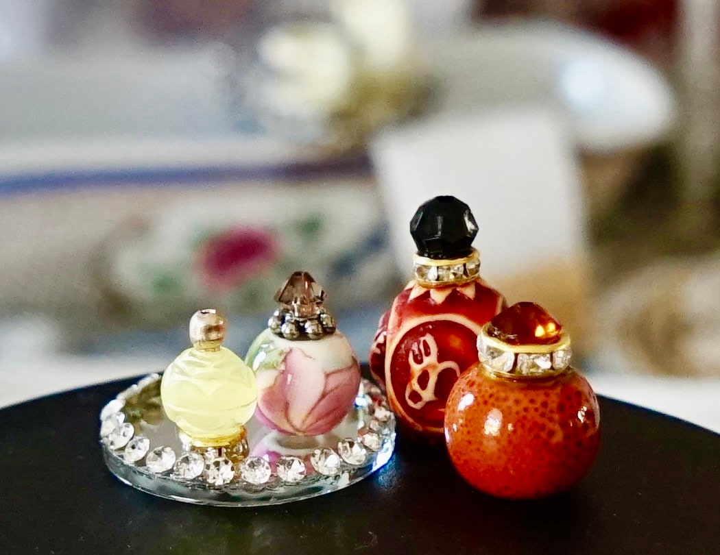 1:12 Miniature Perfume Bottle - (5pc) Perfume Vanity Accessory for Dollhouse