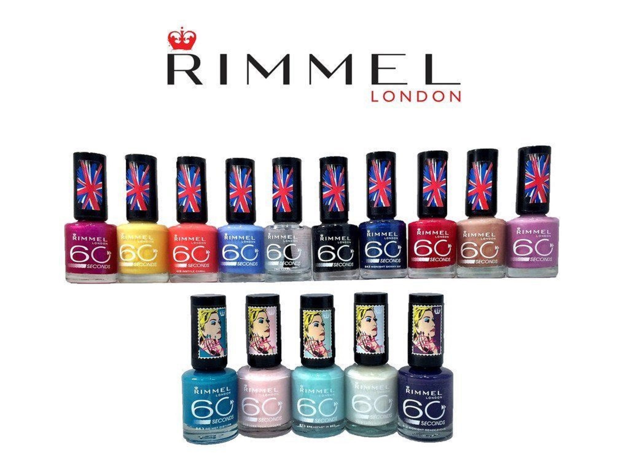 Rimmel 60 Second Nail Polish Set Of 4 Assorted Mixs Colours Etsy