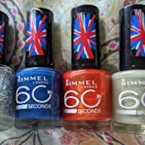 Rimmel 60 Second Nail Polish Set Of 4 Assorted (Mixs) Colours by Rimmel for London.