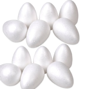 12 Styrofoam Eggs - Size 2.5 Inches