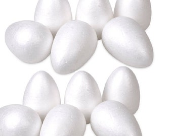 12 Styrofoam Eggs - Size 2.5 Inches