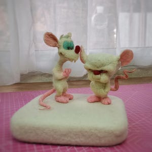 Pinky and the Brian fanart figure OOAK handmade gift