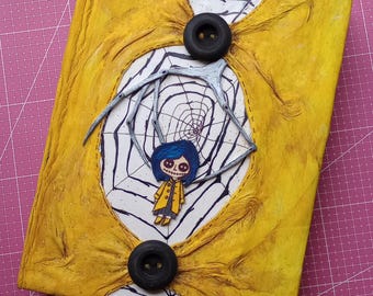 Coraline book notebook OOAK handmade gift craft binding notebook