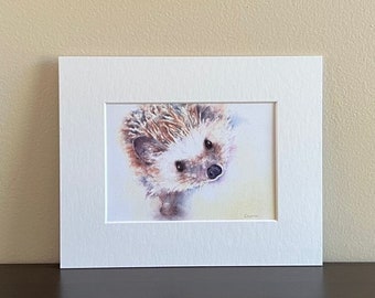 hedgehog watercolor print, hedgehog art, hedgehog print, wildlife nursery art, woodland print, cute animal print, hedgehog art print