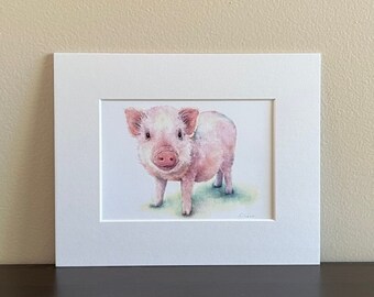 impression aquarelle de cochon, impression d'art de cochon, oeuvre d'art de porcelet, art de bébé cochon, empreintes d'animaux de la ferme, art de pépinière de ferme, art animalier mignon, impression de cochon