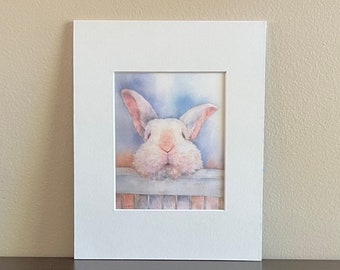 bunny print, bunny watercolor print, rabbit print, bunny art print, rabbit art print, easter bunny, cute animal art, bunny nursery art