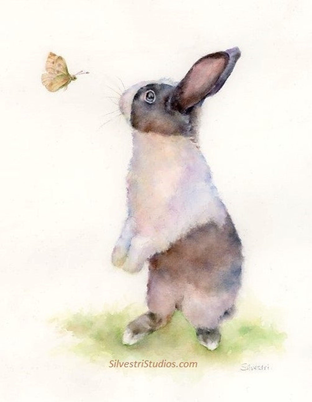 Dutch Bunny Rabbit Painting, Bunny Rabbit Watercolor, Original Bunny ...