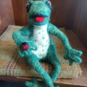 Needle felted Frog.