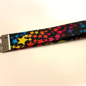 Rainbow Stars Key Wristlet