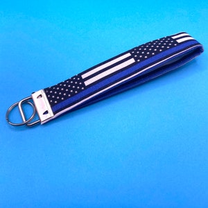 Back the Blue Support Police Key Wristlet