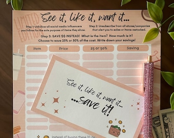 DIGITAL See It Like It Want It... Save It! Savings Challenge, Instant PDF Download | Budget Planning | No Buy No Spend